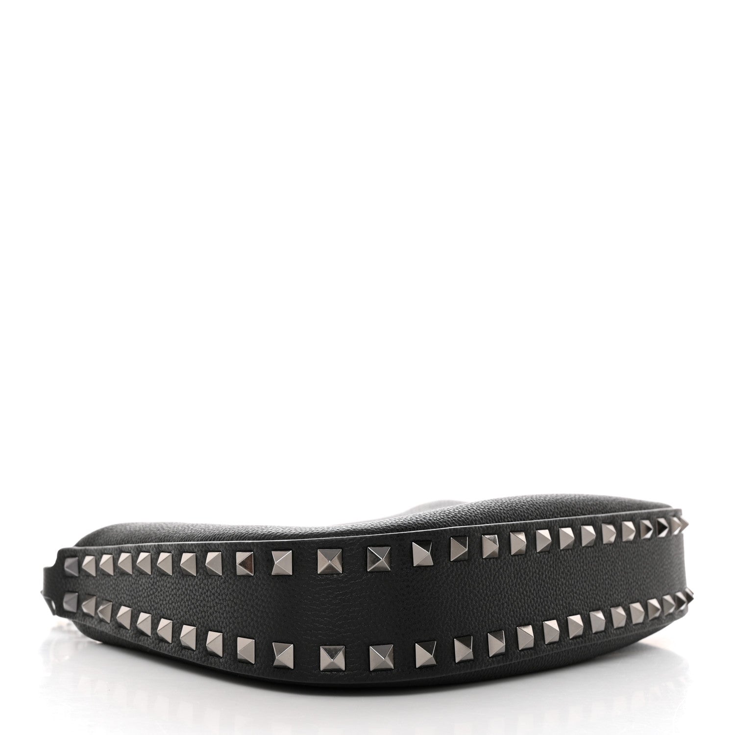 Valentino Garavani Grained Calfskin Rockstud Hobo Bag Black 4 of 9