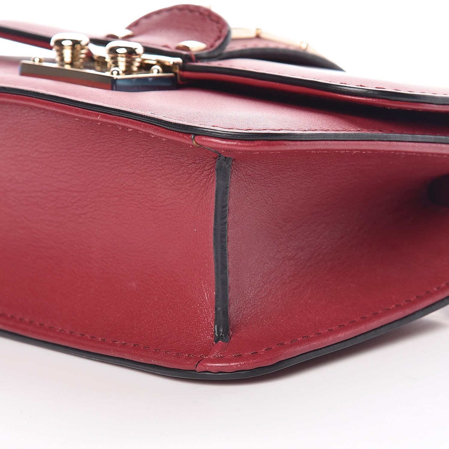Valentino Garavani Vitello Mini Glam Lock Rockstud Flap Red 9 of 10