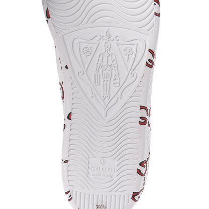 Gucci Calfskin GucciGhost Print Womens Ace Sneakers 39.5 White Hibiscus Red 8 of 10