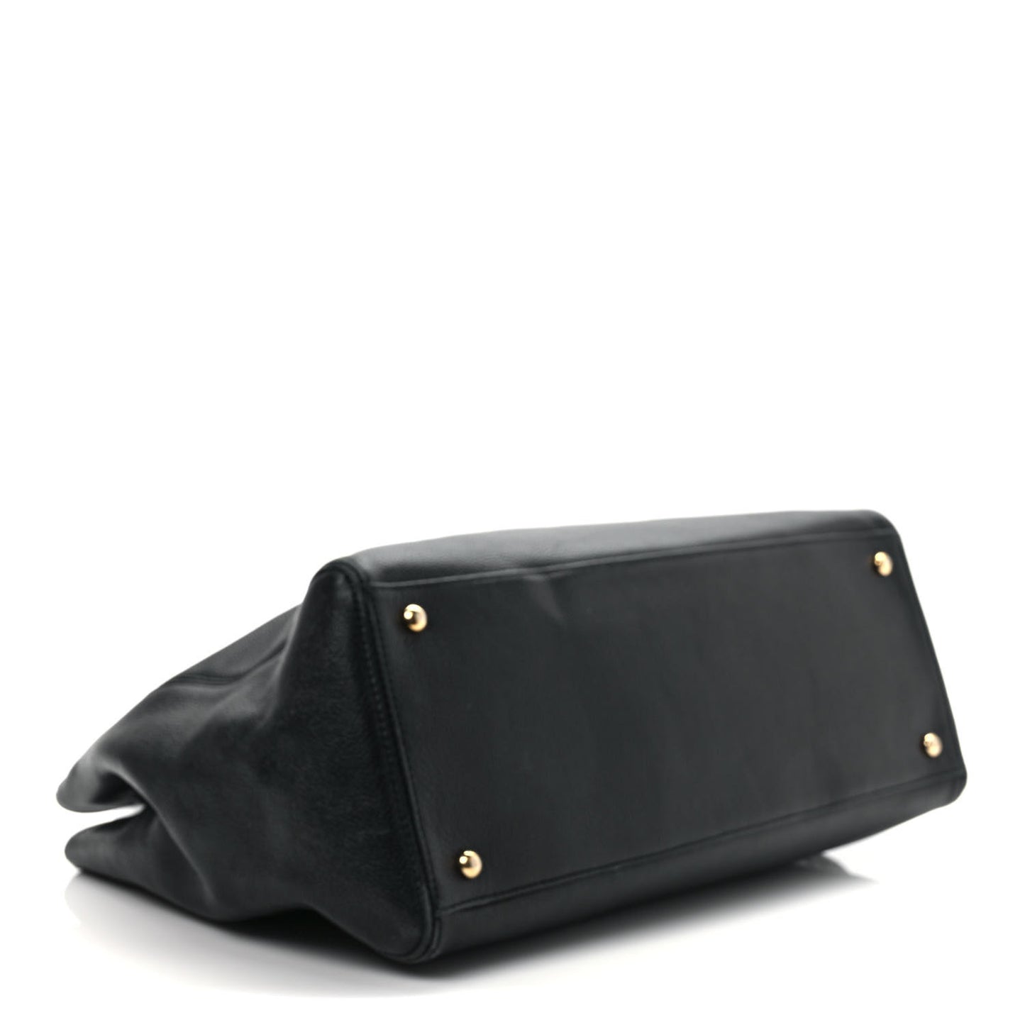 Calfskin Cerf Executive Shopper Tote Black