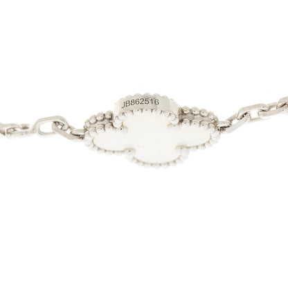 Van Cleef & Arpels 18K White Gold Mother of Pearl 5 Motifs Vintage Alhambra Bracelet 3 of 5