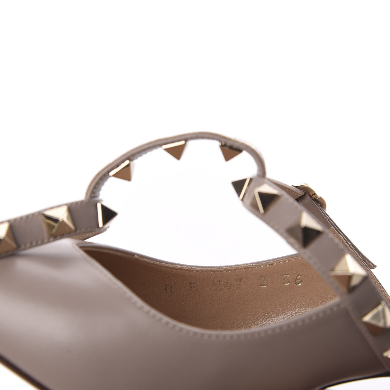 Valentino Garavani Nappa Rockstud T-Strap Open Back Pumps 36 Poudre 9 of 11