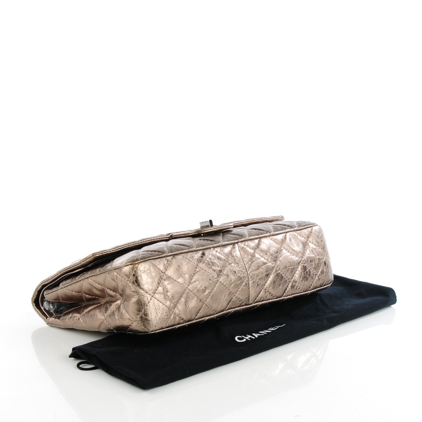 Metallic Aged Calfskin Quilted 2.55 Reissue 227 Flap Light Gold