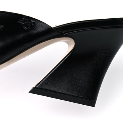 Fendi Calfskin Karligraphy Embossed Ffreedom Mules 39 Black 8 of 10