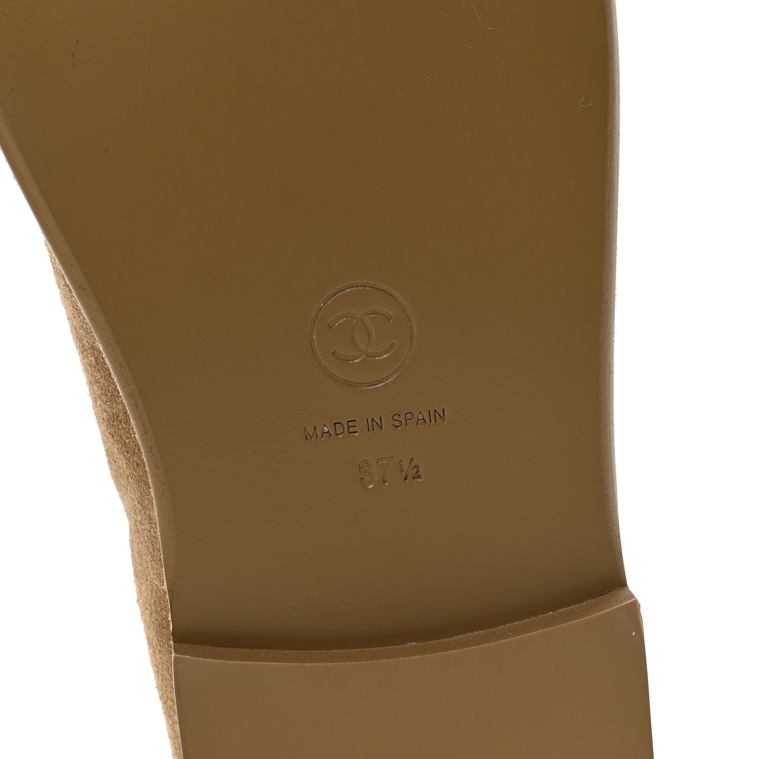 Chanel Suede Calfskin CC Loafers 37.5 Dark Beige 7 of 10