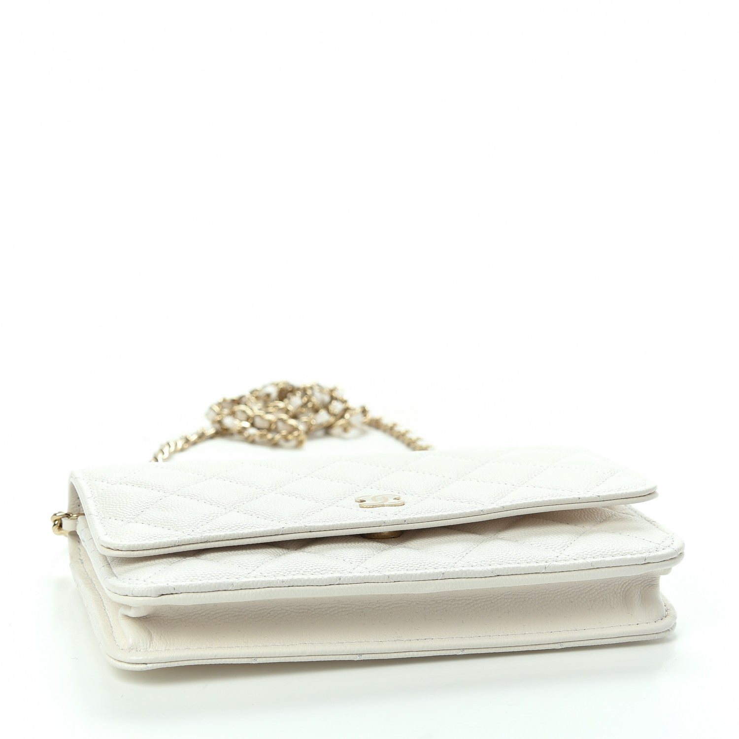 Chanel Caviar Quilted Wallet On Chain WOC White 4 of 11