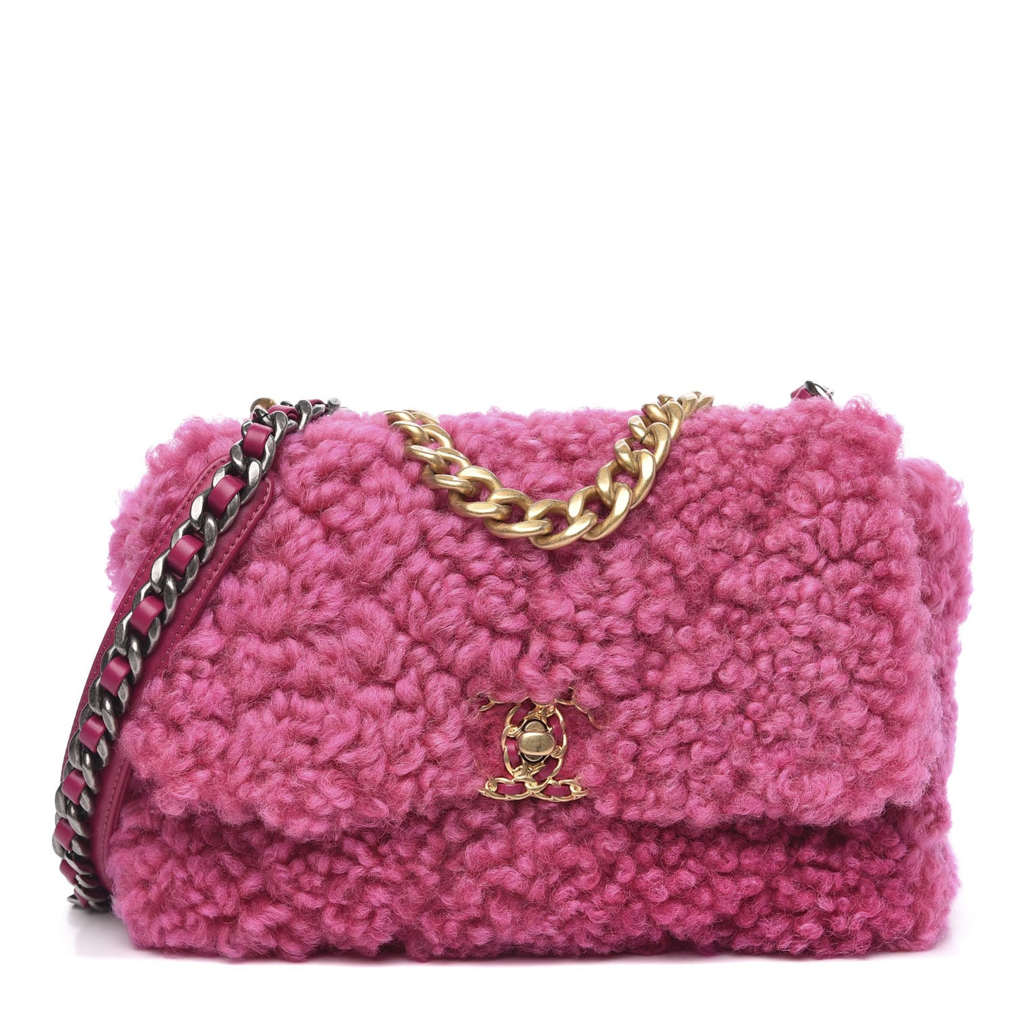 Shearling Sheepskin Medium 19 Flap Pink