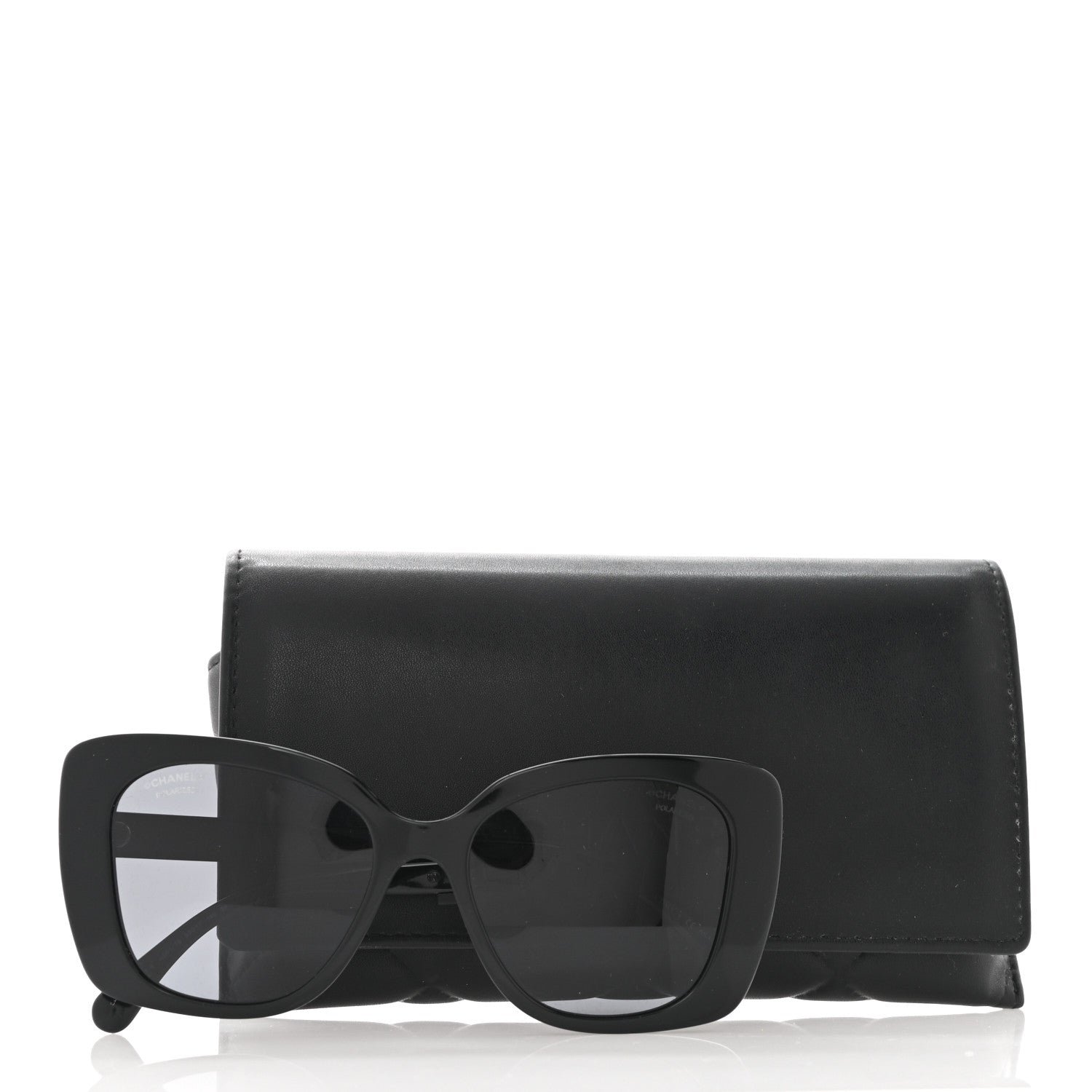 Chanel Acetate Strass Polarized Square Sunglasses 5422-B Black 8 of 8