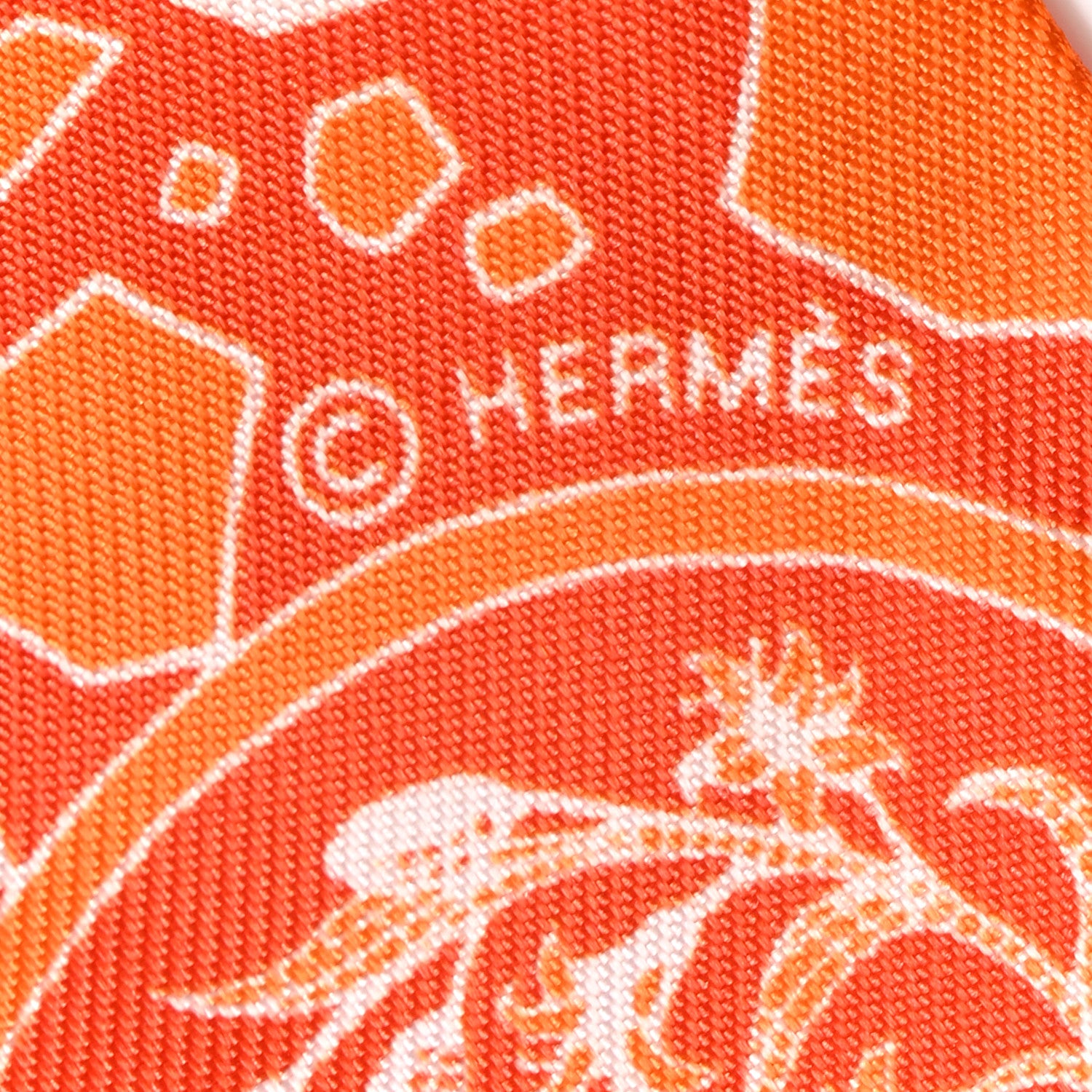 Hermes Silk La Danse Des Amazones Twilly Orange Corail White 4 of 4