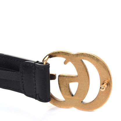 Gucci GG Supreme Monogram Matte Plutone Calfskin Double G 30mm Belt 95 38 Beige Ebony Black 4 of 7