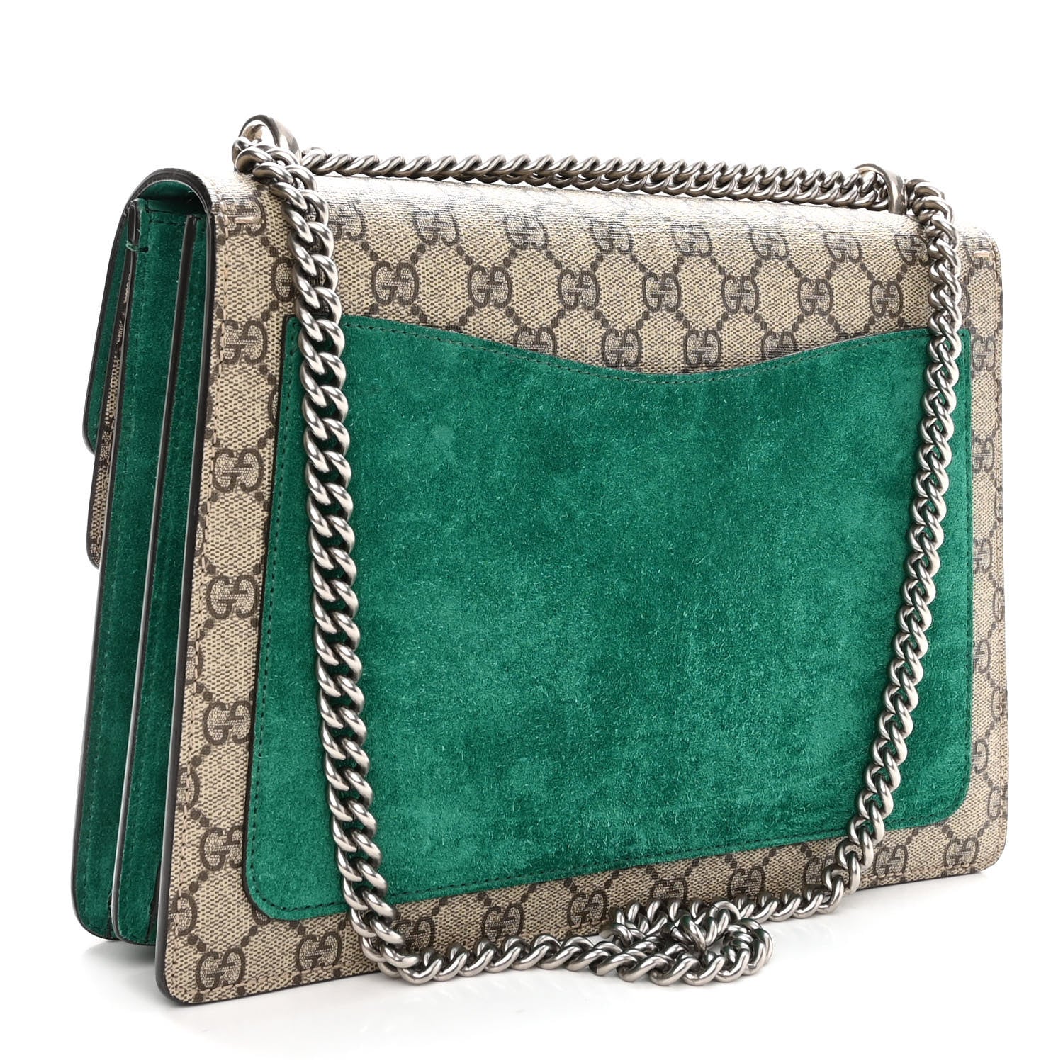 Gucci GG Supreme Monogram Embroidered Medium Dionysus Shoulder Bag Emerald 3 of 10