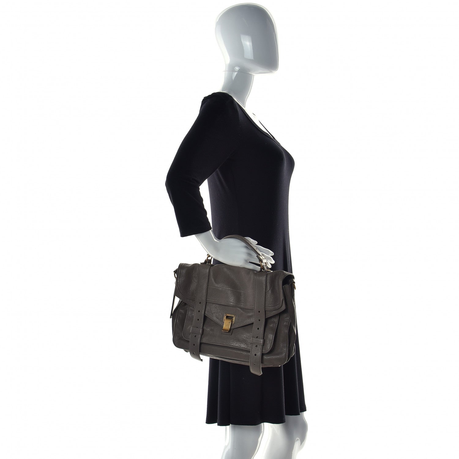 Proenza Schouler Lambskin Medium PS1 Satchel Smoke 2 of 17