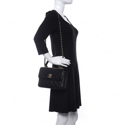 Chanel Lambskin Quilted Small Trendy CC Dual Handle Flap Bag Black 2 of 11
