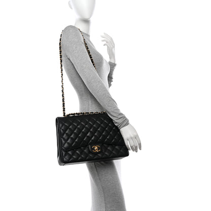Chanel Caviar Quilted Maxi Double Flap Black 2 of 10