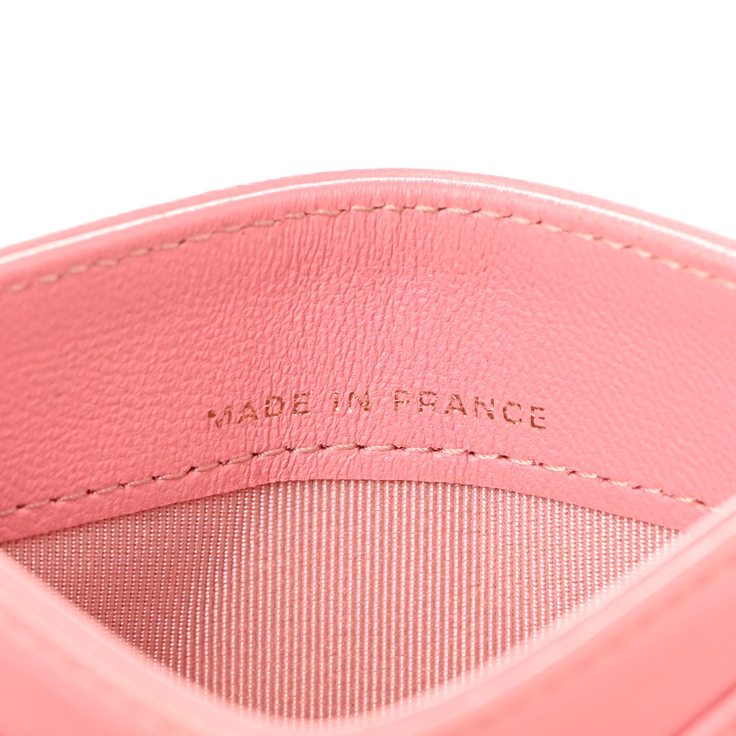 Lambskin Quilted Card Holder Pink