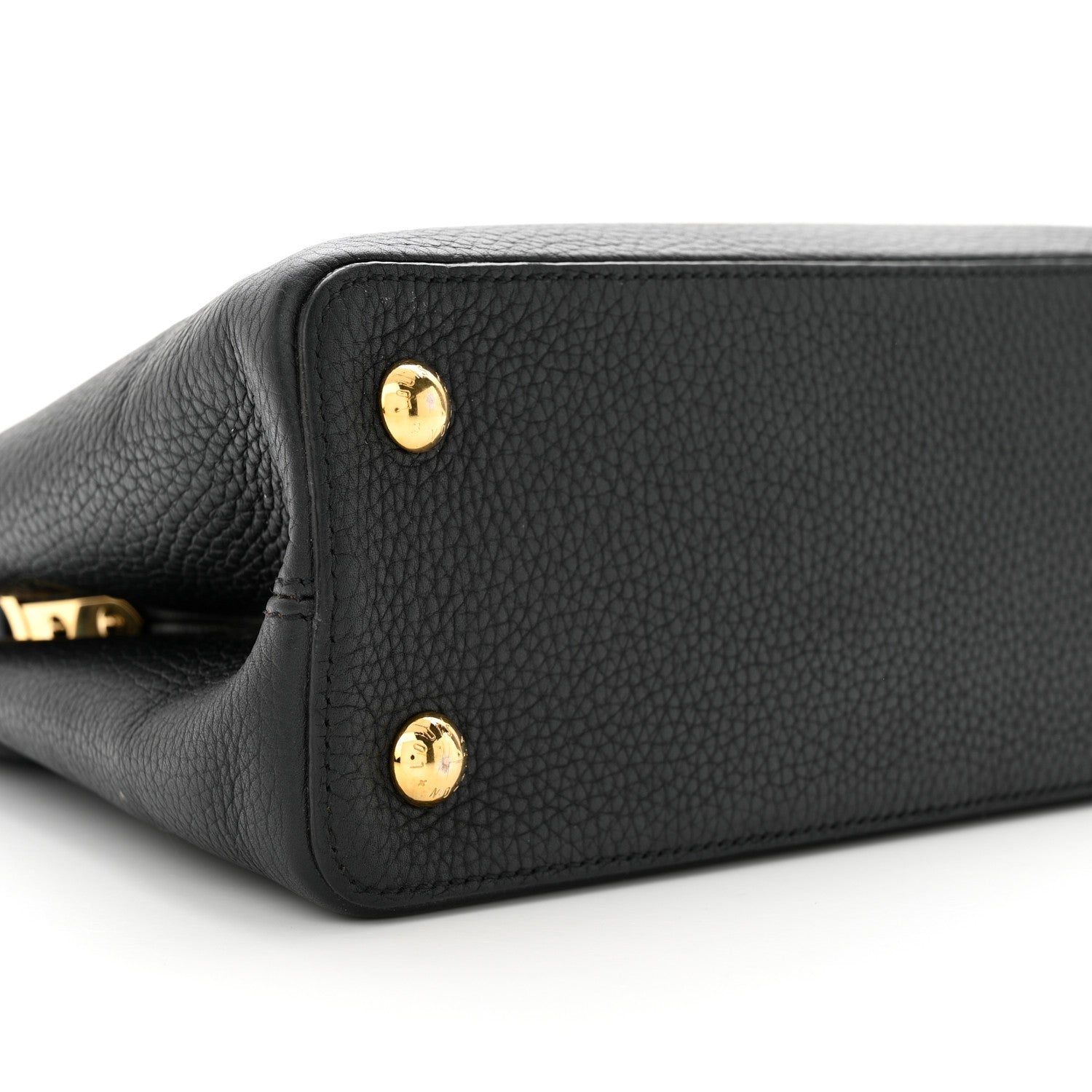 Louis Vuitton LOUIS VUITTON Taurillon Studded Sol Capucines PM Black 8 of 12