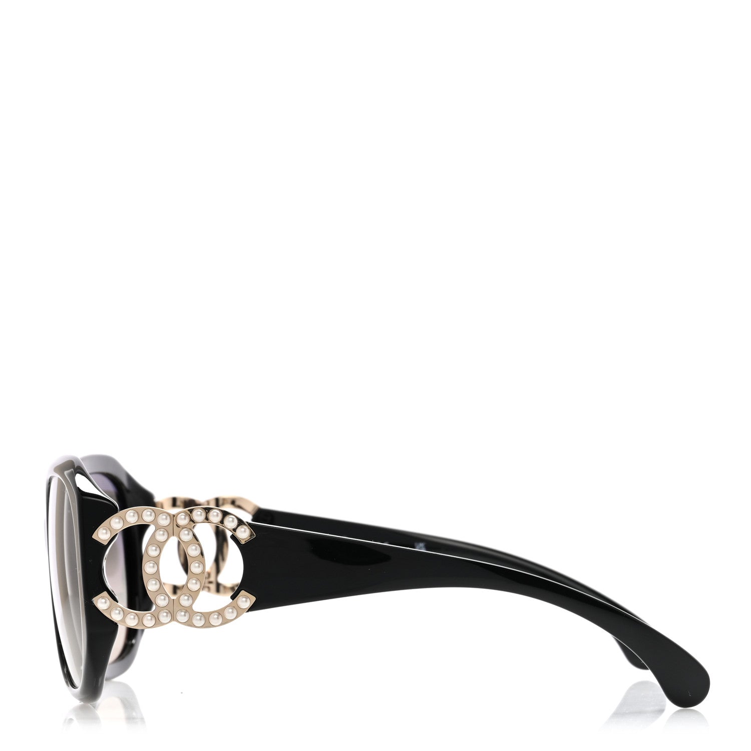 CHANEL Chanel Acetate Pearl CC Square Sunglasses 71501-A Black 1815459