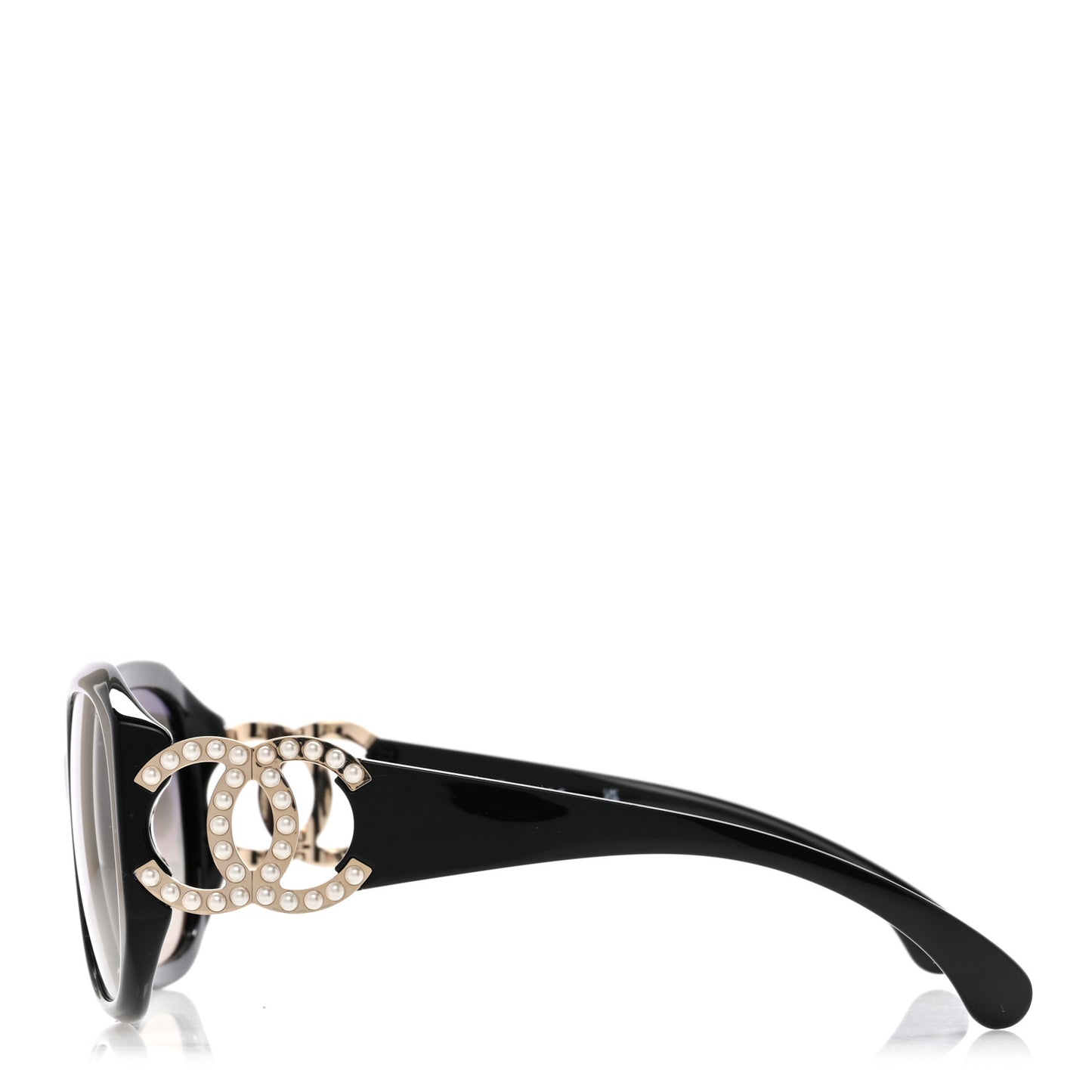 Acetate Pearl CC Square Sunglasses 71501-A Black