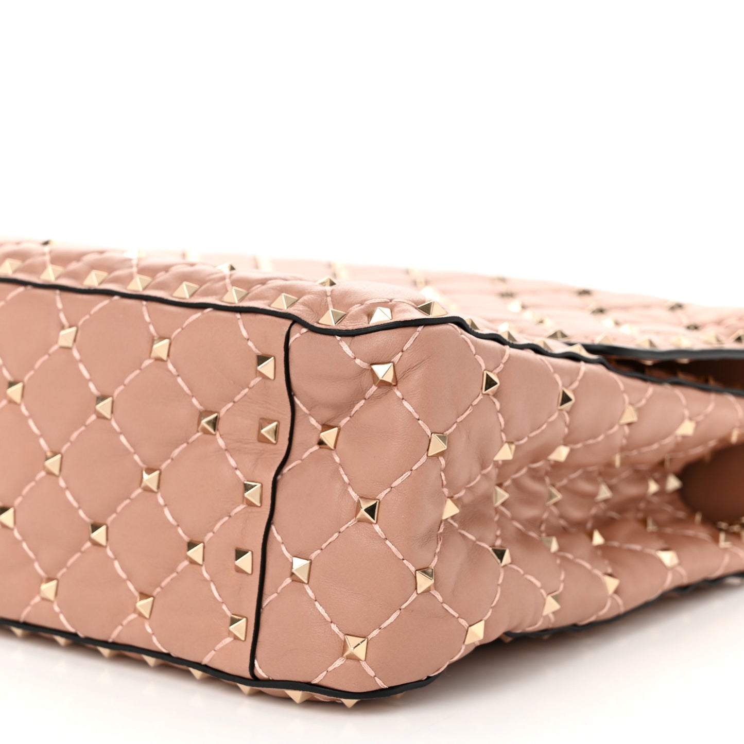 Nappa Large Rockstud Spike Shoulder Bag Poudre