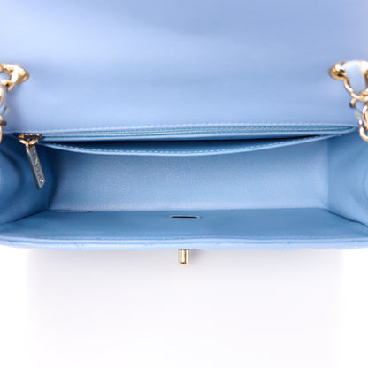 Chanel Lambskin Quilted Mini Rectangular Flap Light Blue 5 of 12
