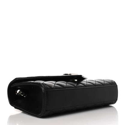 Saint Laurent Grain De Poudre Textured Mixed Matelasse Triquilt Small Monogram Satchel Black 4 of 8