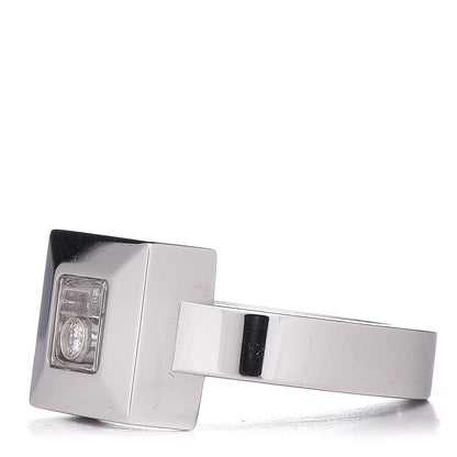 Chopard 18K White Gold Diamond Happy Diamond Square Ring 50 5.25 3 of 5