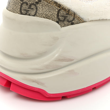 Gucci GG Supreme Monogram Mix Monogram Womens Rhyton Sneakers 39.5 London Blue Beige Pale Pink 12 of 17