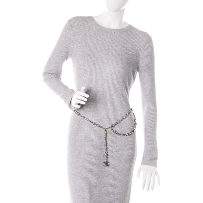 Chanel Pearl CC Double Strand Belt Black White 2 of 5