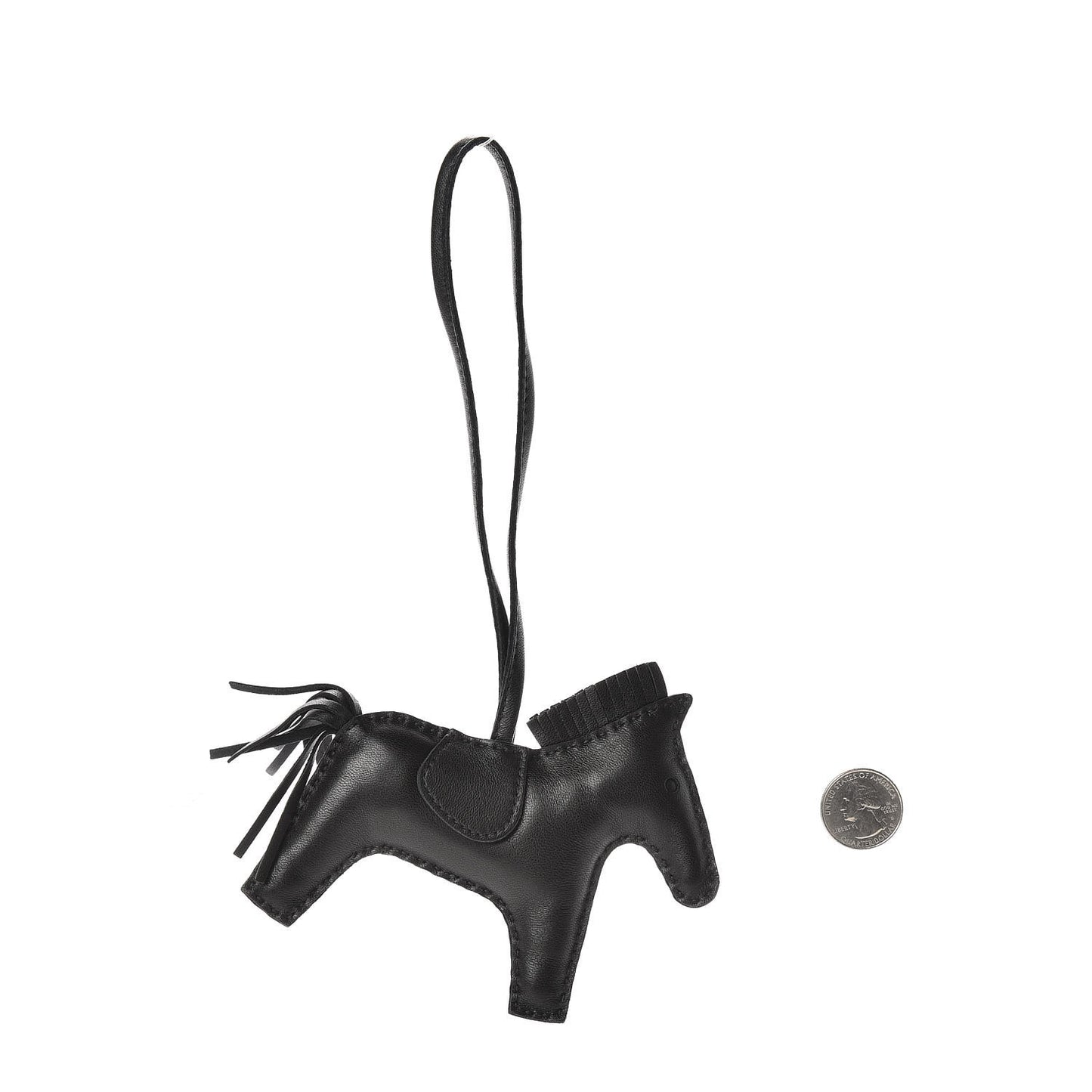 Milo Lambskin Grigri Rodeo Horse Bag Charm MM So Black