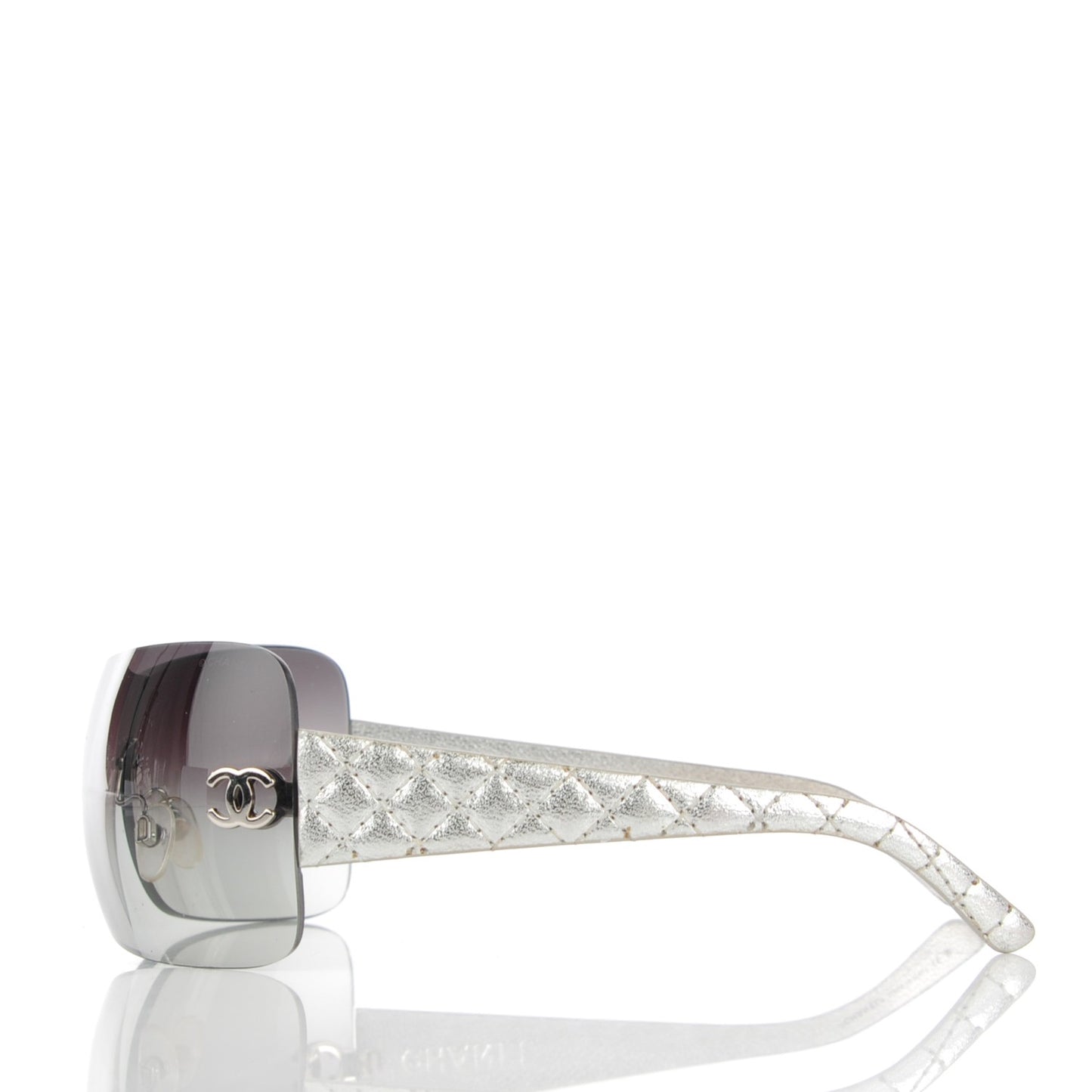 Metallic Quilted CC Sunglasses 4157-Q Silver