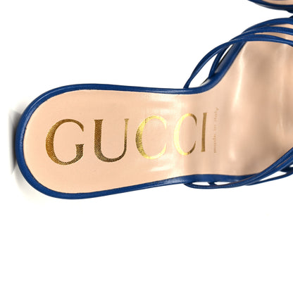 Gucci Malaga Kid Crystal GG Isa Ankle Strap 55mm Sandals 37 Rio Blue 7 of 10