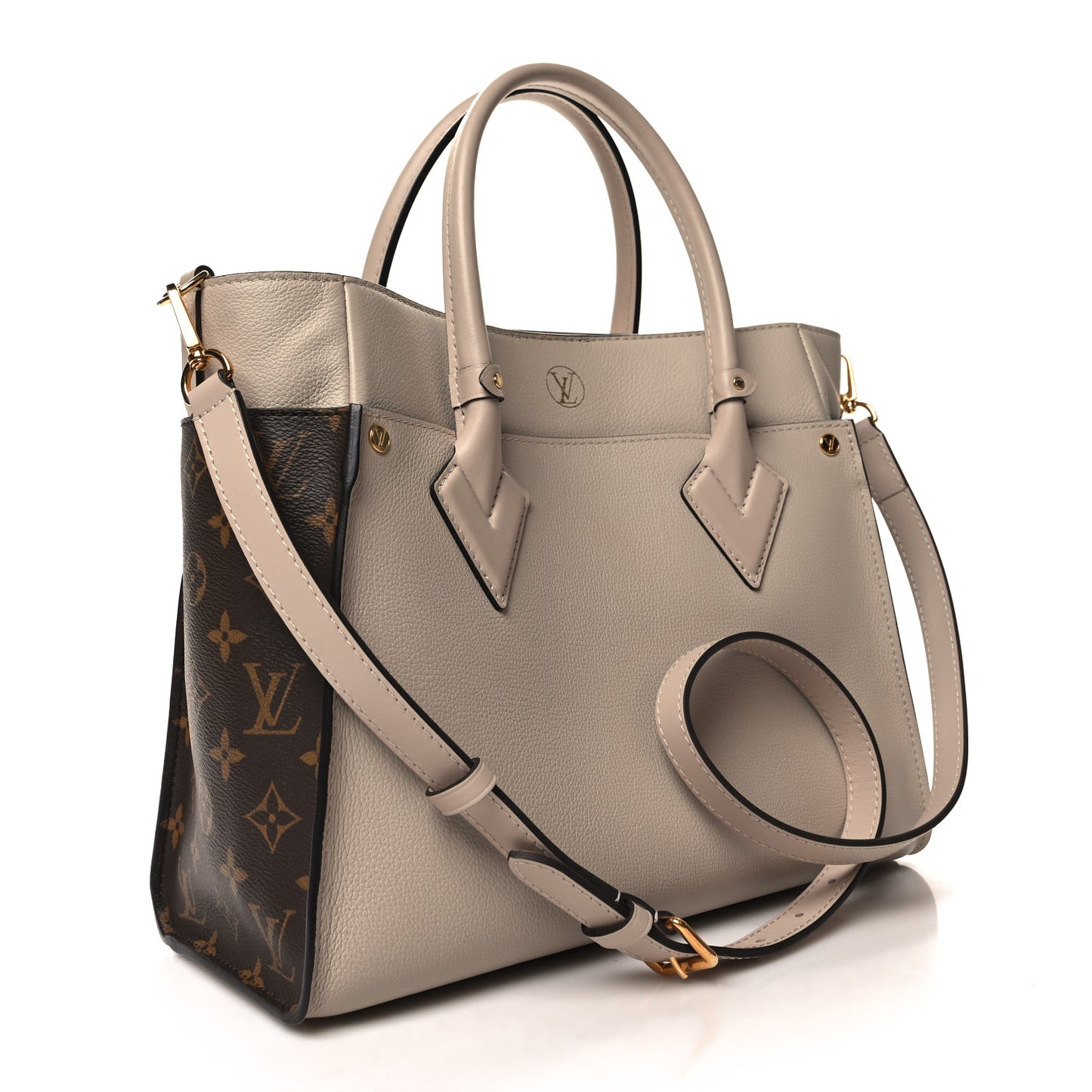Calfskin Monogram On My Side MM Greige