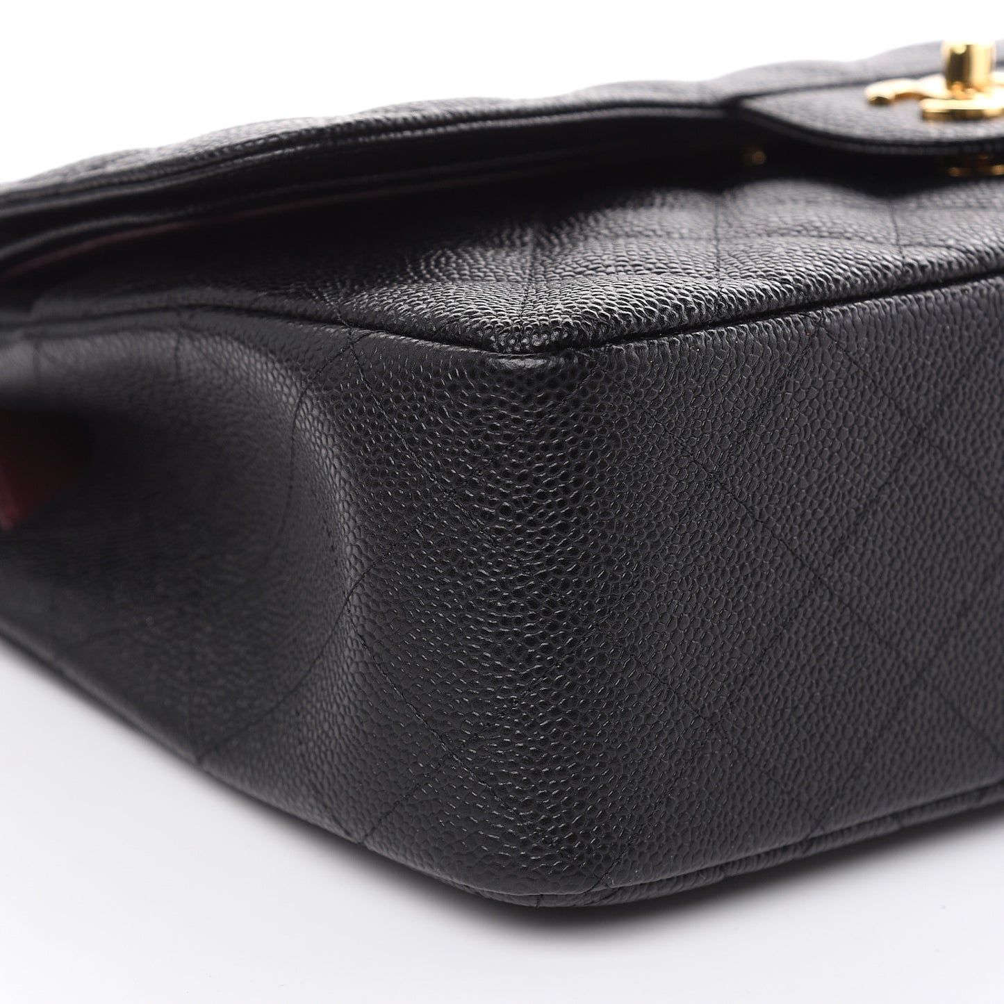 Caviar Quilted Jumbo Double Flap Black