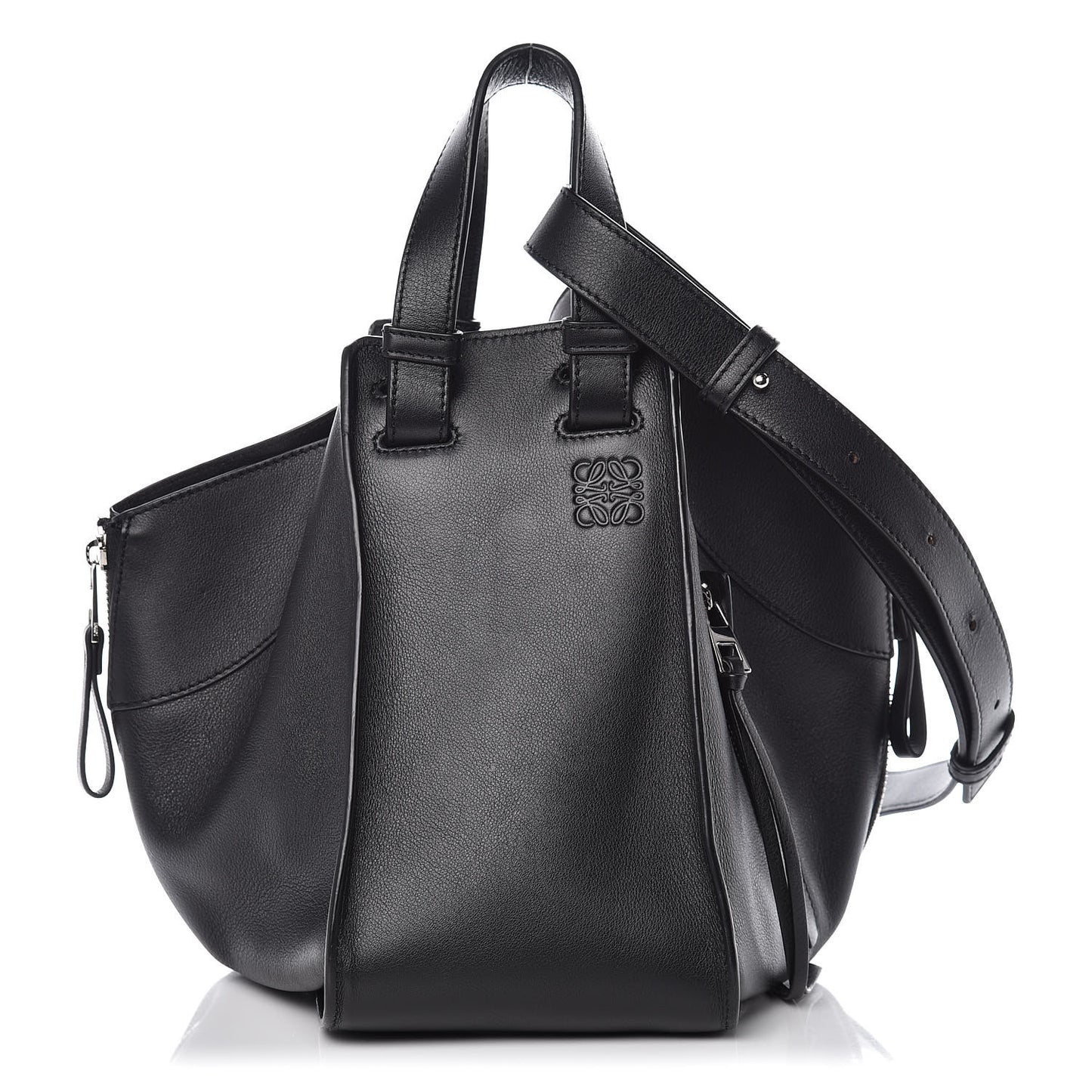 Calfskin Small Hammock Shoulder Bag Black