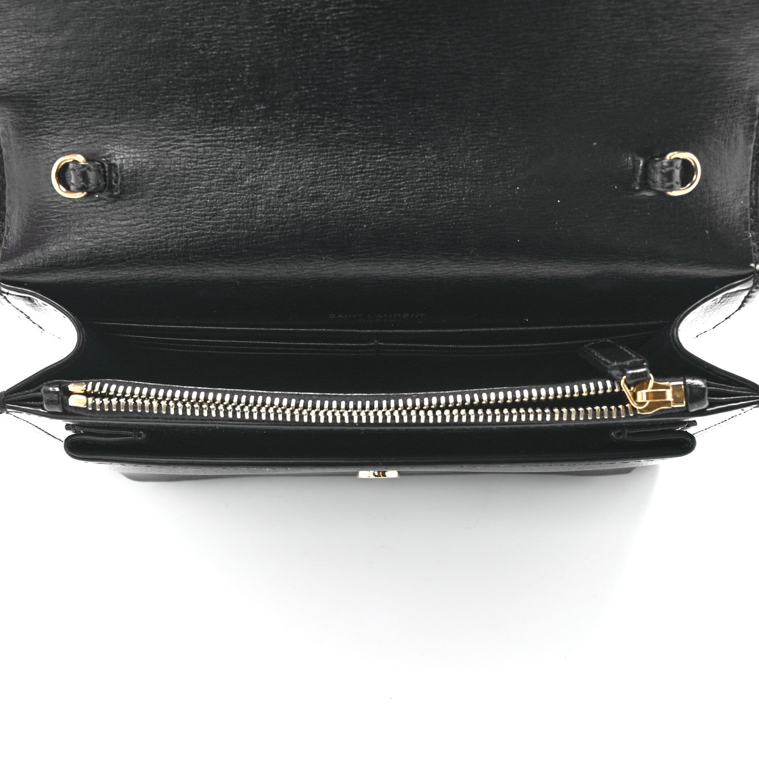 Saint Laurent Calfskin Monogram Sunset Chain Wallet Black 5 of 11