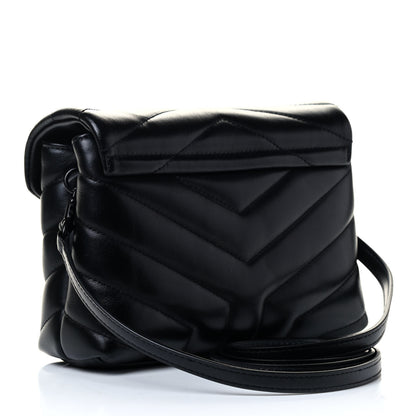 Saint Laurent Calfskin Y Quilted Monogram Toy Loulou Crossbody Bag Black 2 of 4