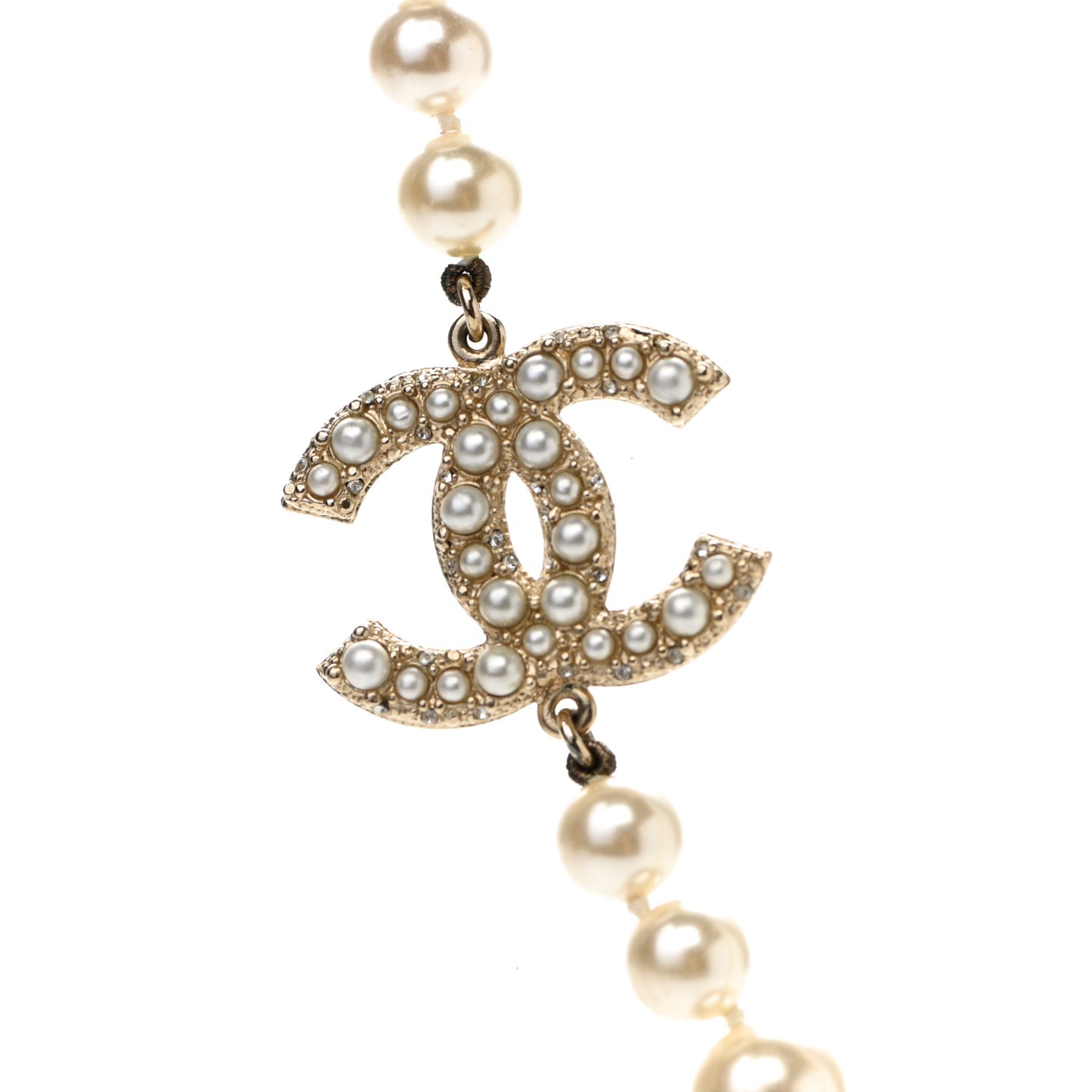 Pearl CC 100th Anniversary Necklace Light Gold