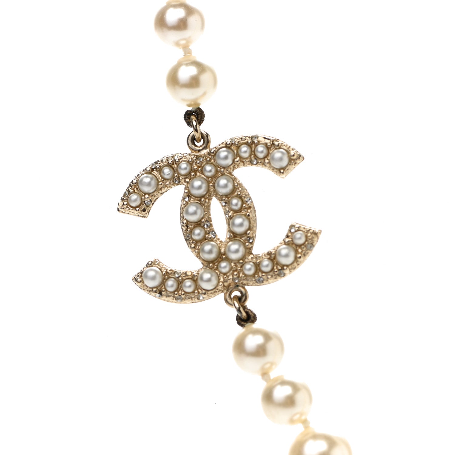 Chanel Pearl CC 100th Anniversary Necklace Light Gold 4 of 5