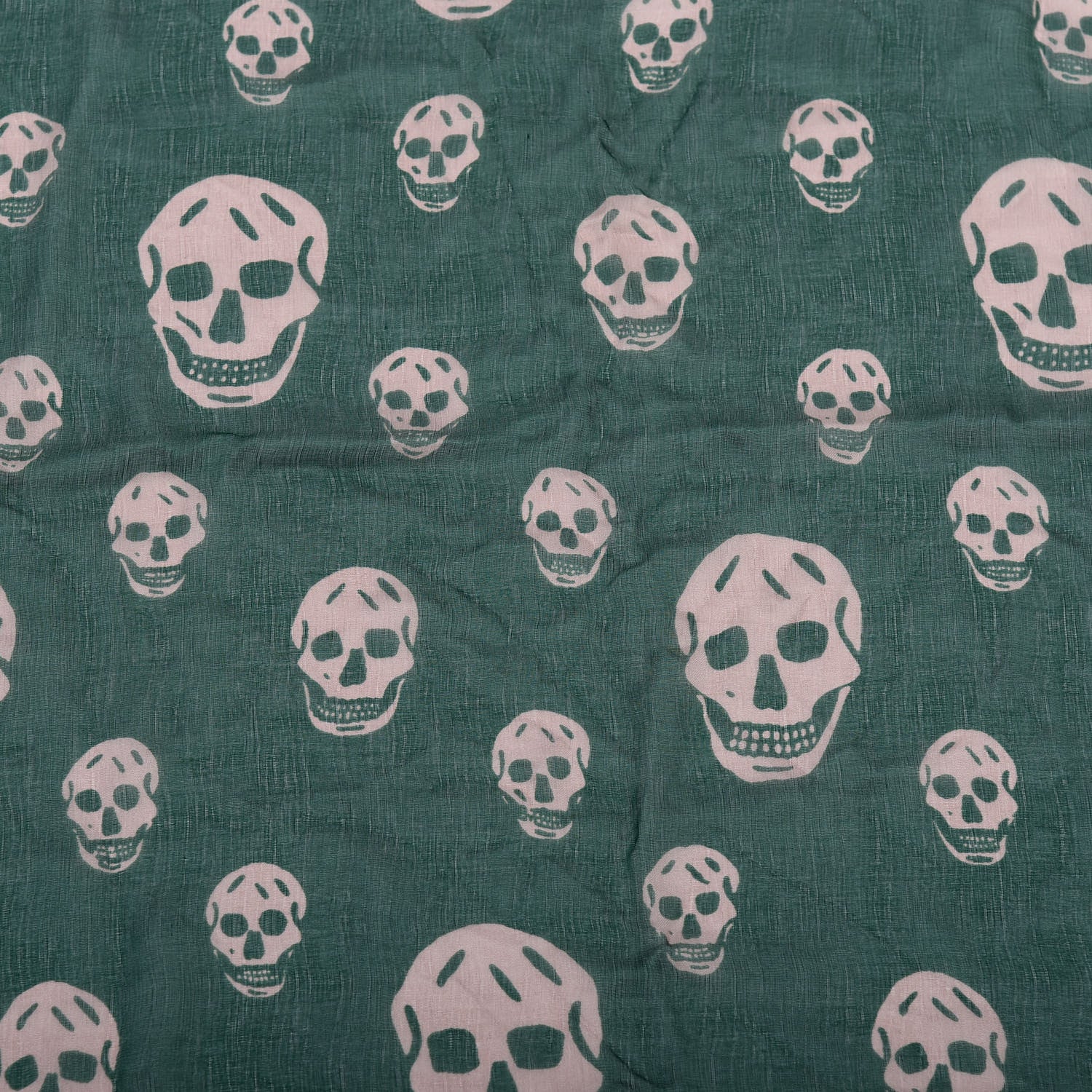 Alexander McQueen Silk Chiffon Skull Scarf Green 3 of 3