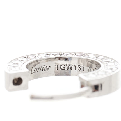 Cartier 18K White Gold Diamond Pave Single LOVE Hoop Earring 6 of 7