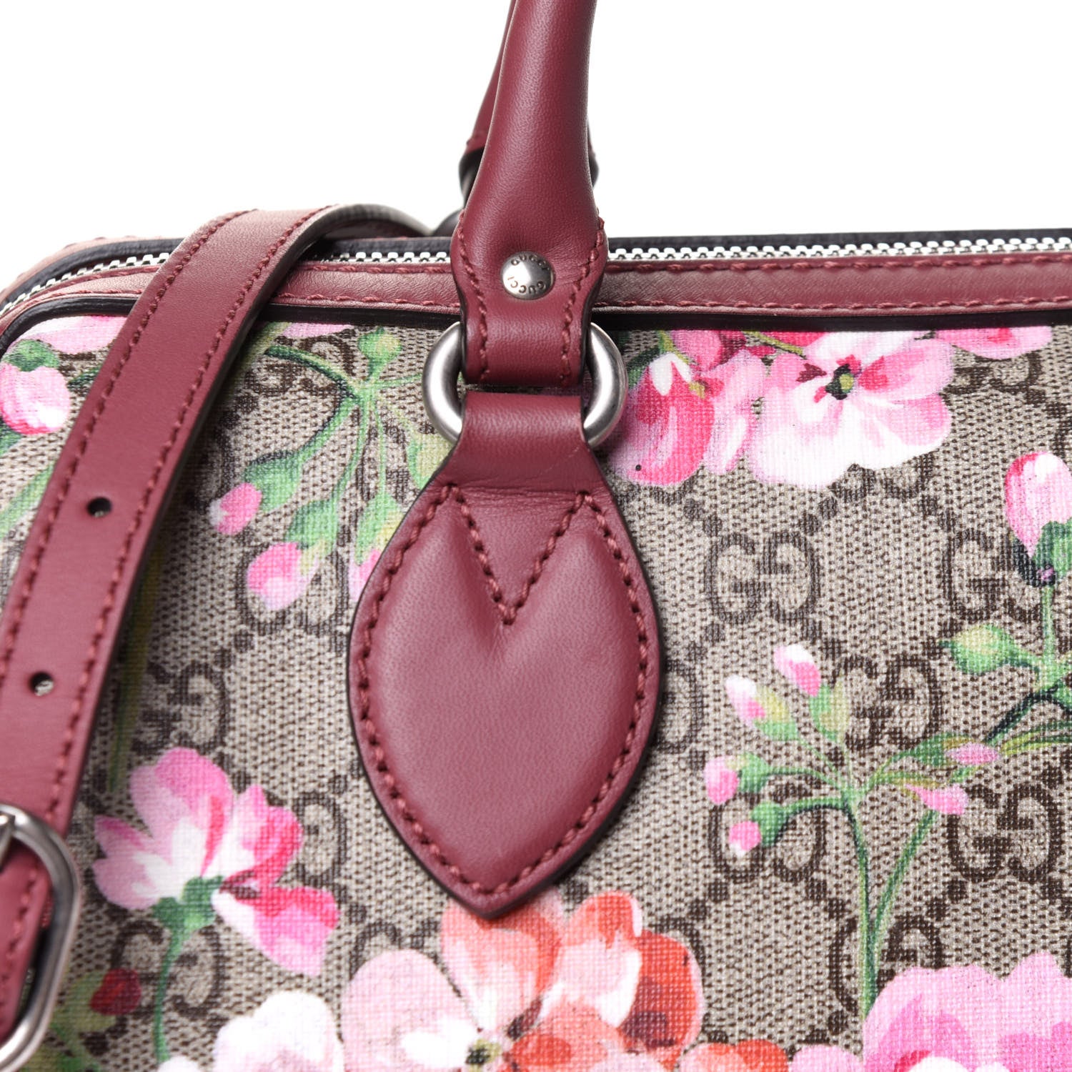 Gucci GG Supreme Monogram Blooms Small Boston Beige Multicolor Dry Rose 8 of 11
