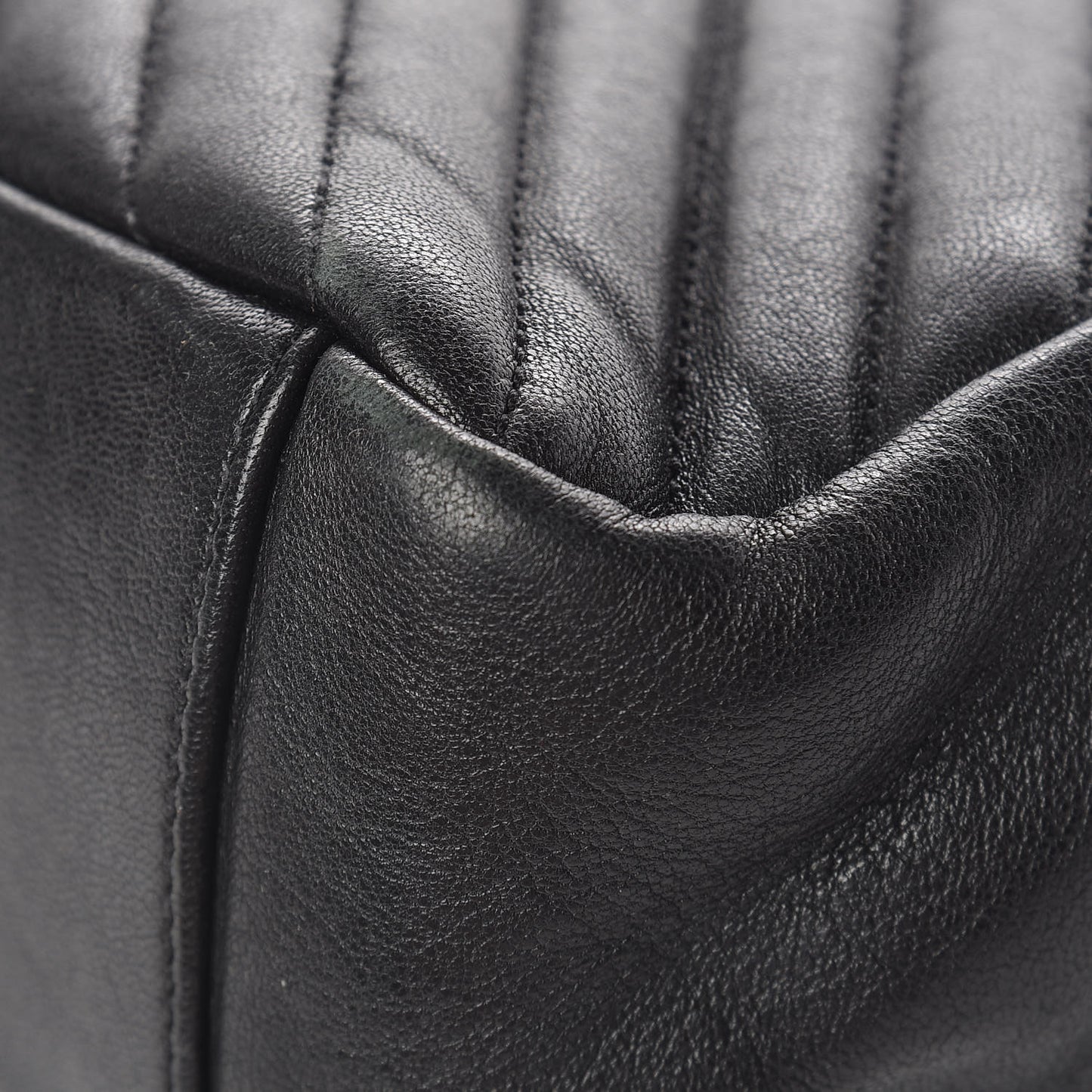 Sheepskin Matelasse Chevron Monogram Large College Satchel Black
