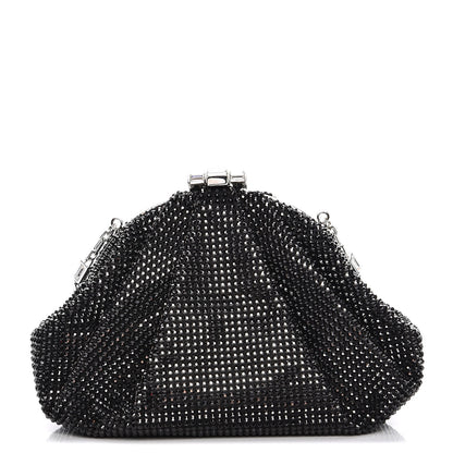 Judith Leiber Swarovski Crystal Kisslock Clutch Black Silver 1 of 10