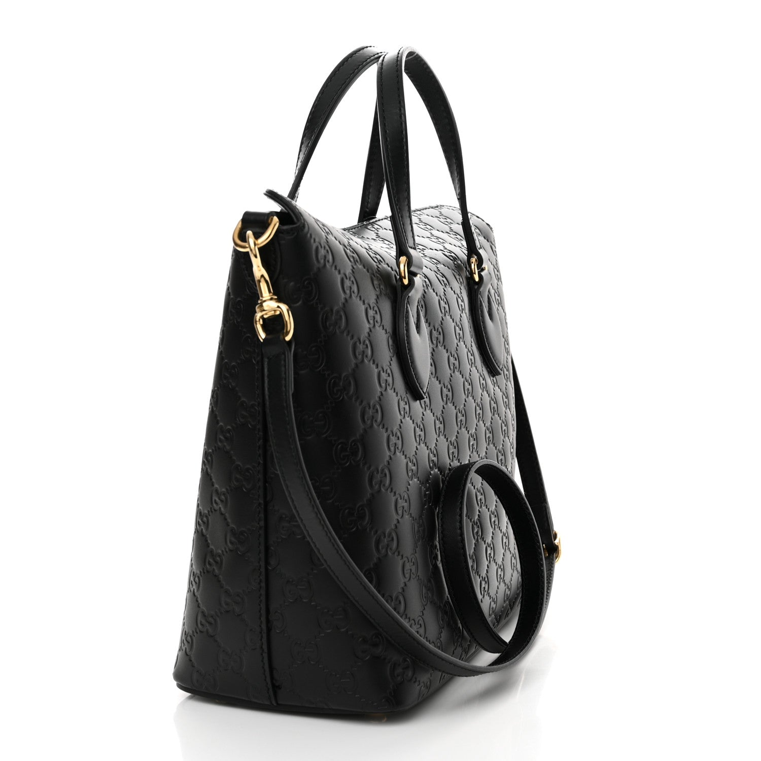 Gucci Guccissima Linea A Foldover Tote Black 3 of 11