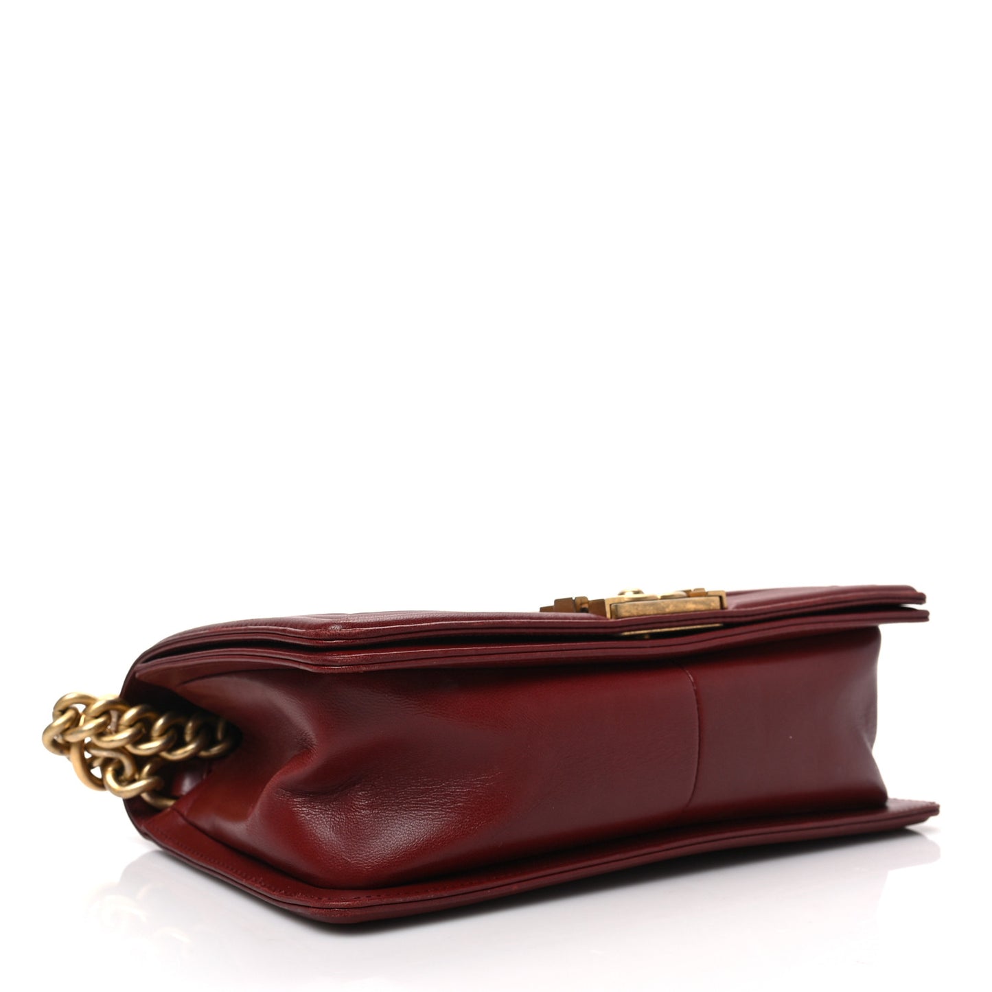 Lambskin Quilted Medium Boy Flap Burgundy