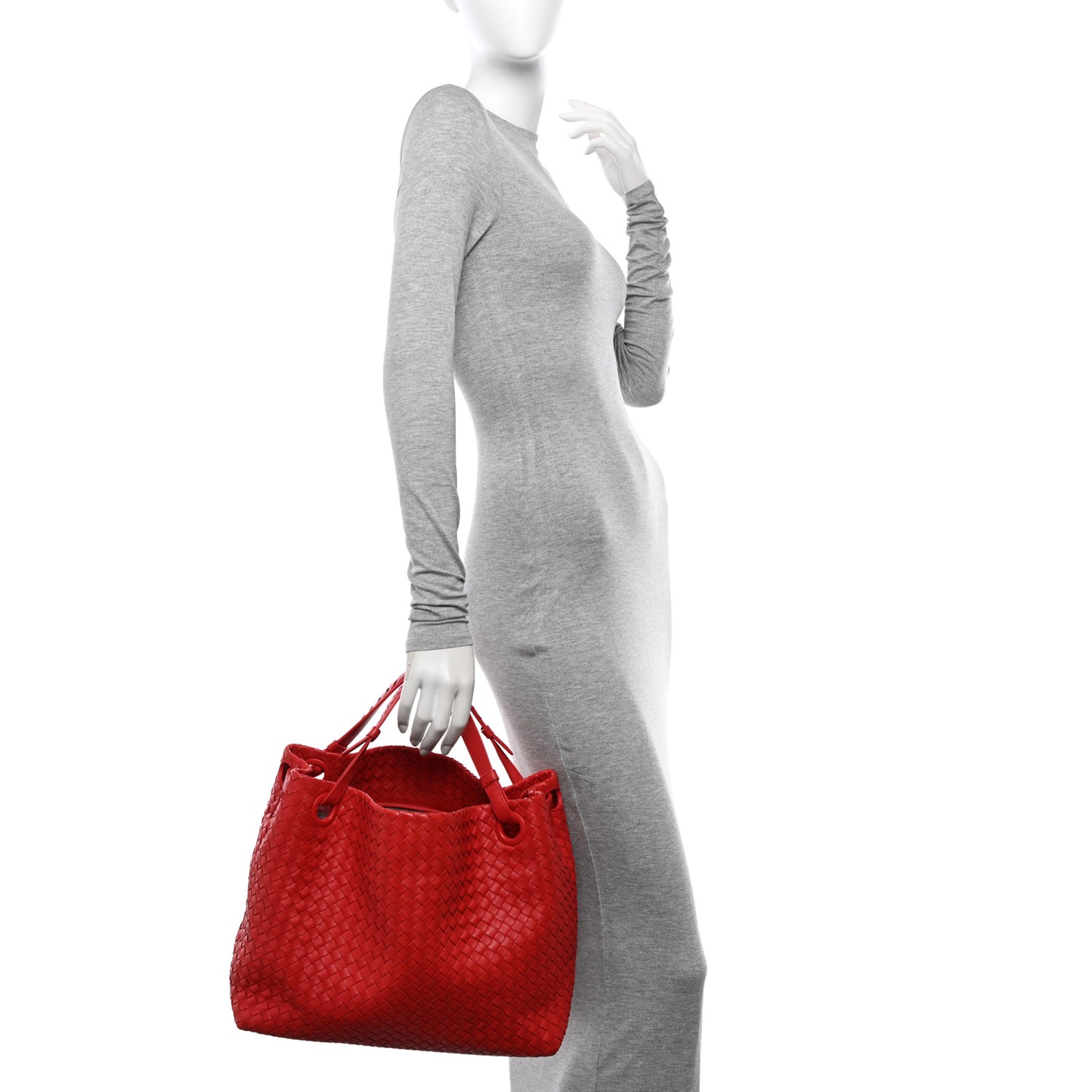 Nappa Intrecciato Garda Tote Red