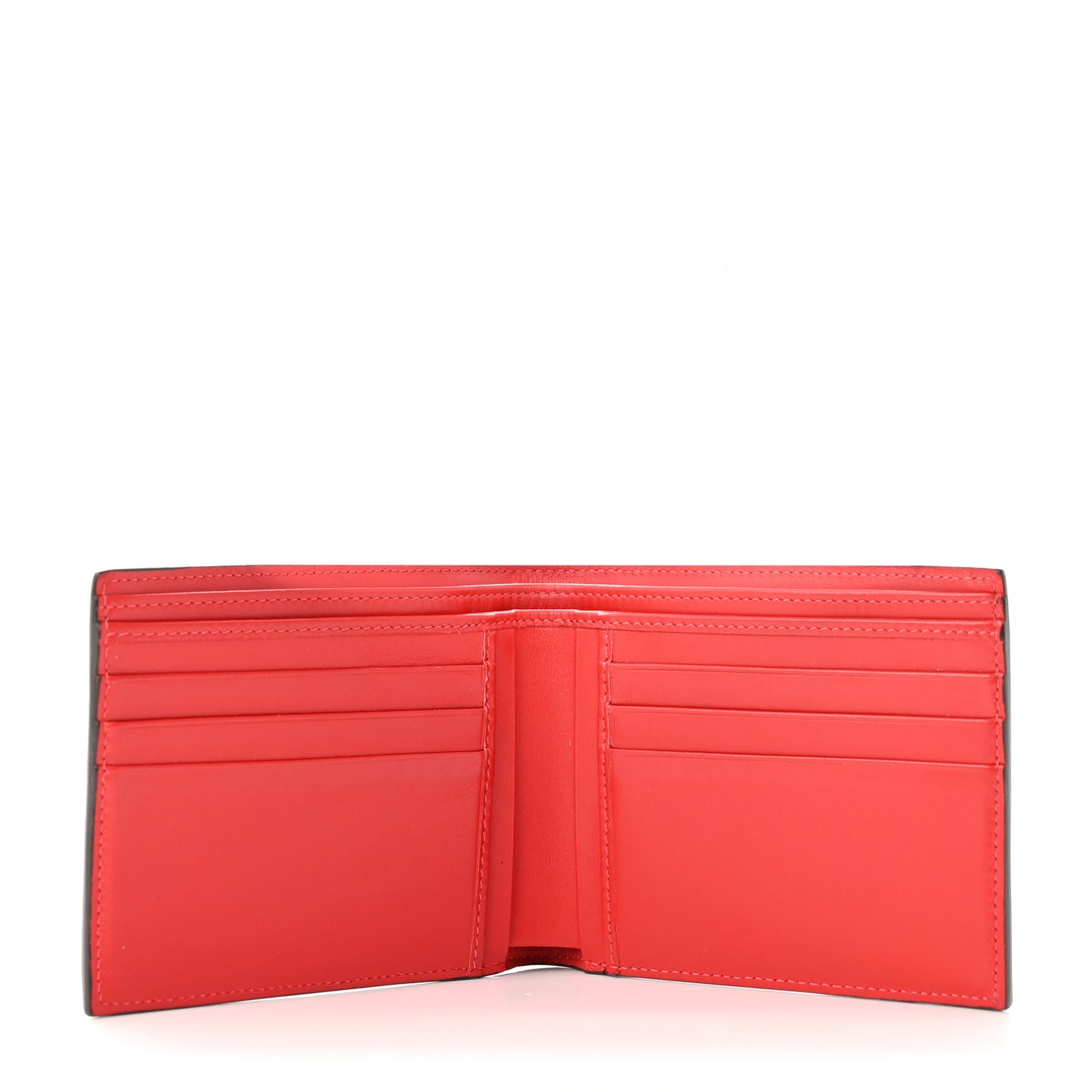 Calfskin Spiked Bi-Fold Wallet Brown
