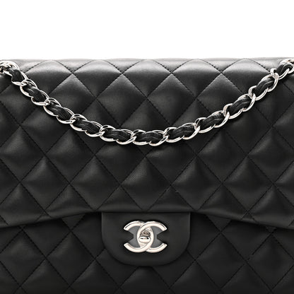 Chanel Lambskin Quilted Jumbo Double Flap Black 8 of 10