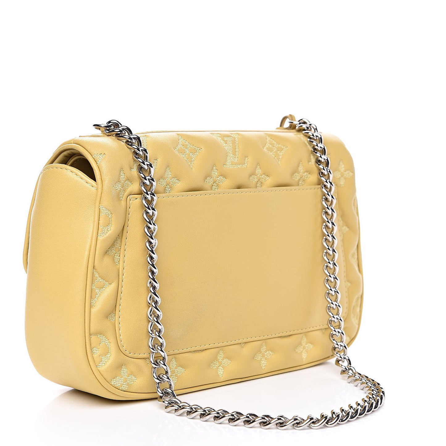 Lambskin Mama Broderie Pochette Jaune Pale
