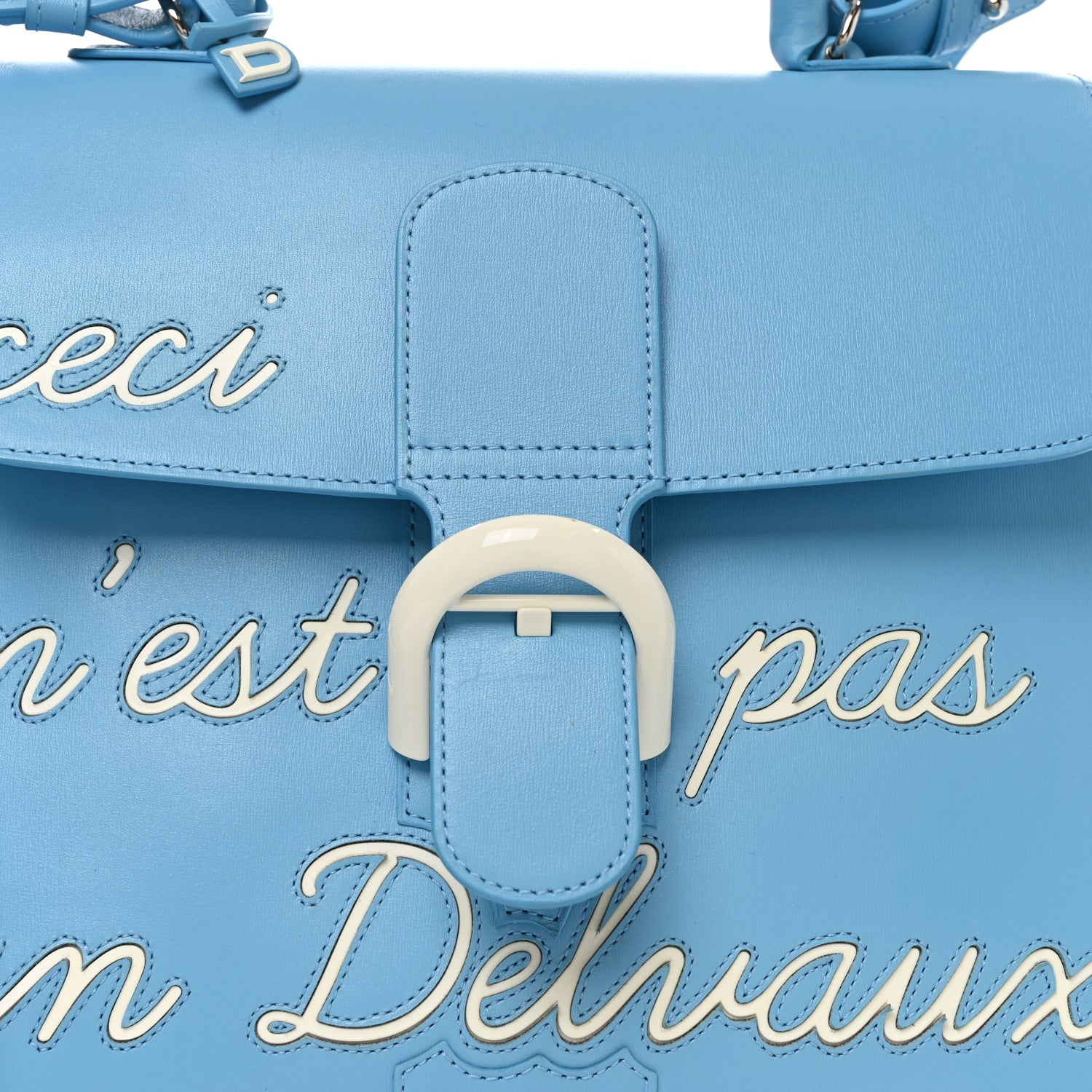 Delvaux Box Calfskin MM L'Humour Brillant Satchel Ciel 7 of 9